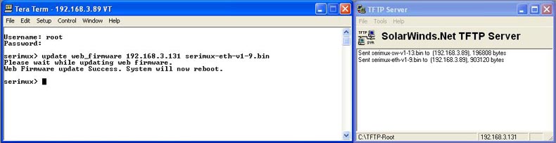 SERIMUX-CS-x Webinterface Firmware Aktualisierung