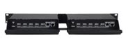 SPLITMUX-HD-4RT-2R - 1RU dual side-by-side rackmount with cable management trays in the back.