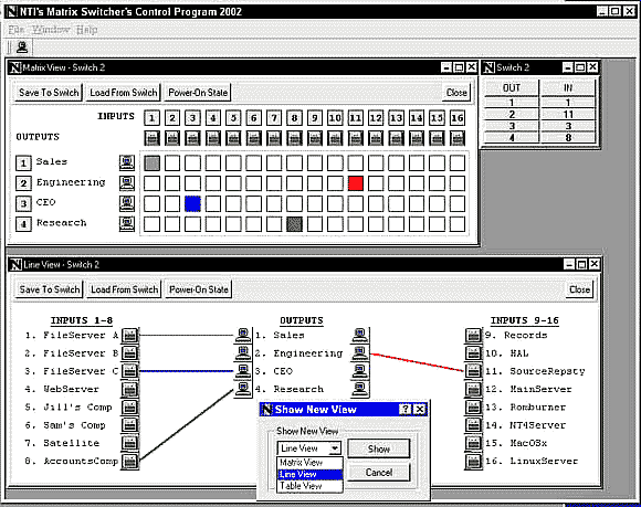 Matrix Steuerungs-Software mit grafischer Benutzerschnittstelle (GUI, Graphical User Schnittstelle)