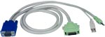 Kabel vom lokalen Rackmontage-Modul zum Computer mit Audio-Funktion (26-poliger SCSI II-Stecker zu 15-poliger HD-Stecker, USB-Stecker Typ A, 3,5 mm-Stecker)