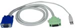 Kabel vom lokalen Rackmontage-Modul zum Computer (26-poliger SCSI II-Stecker zu 15-poliger HD-Stecker, USB-Stecker Typ A)